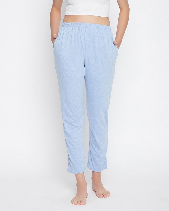 Shop Chic Basic Pyjama In Powder Blue   Cotton-Front