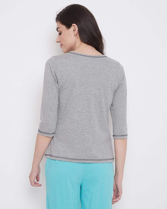 Shop Chic Basic Top In Grey 100% Cotton-Back