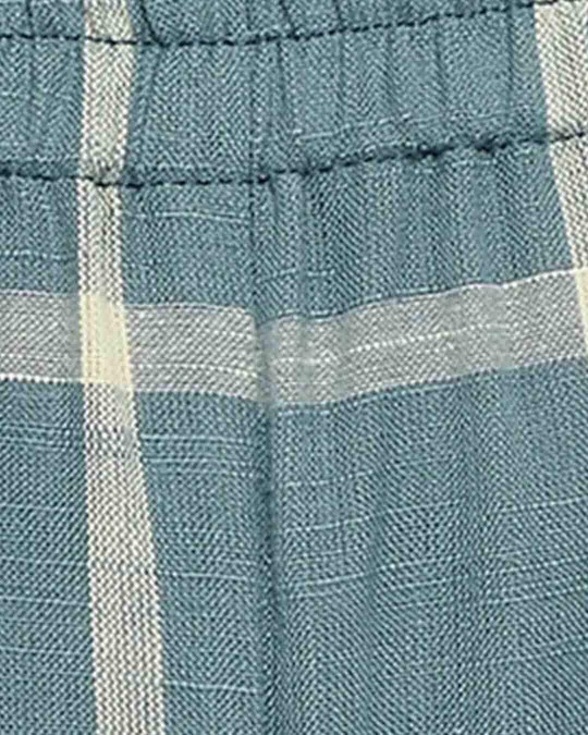 Shop Classic Checks Flared Pyjama In Slate Blue   100 Cotton-Full