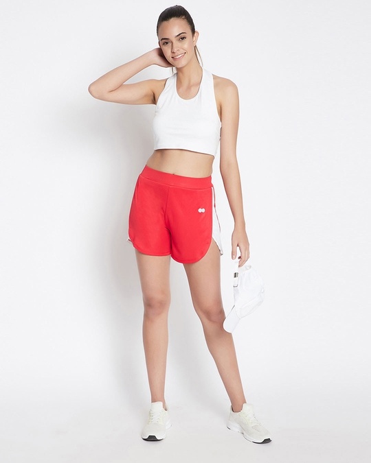 Shop Comfort Fit Active Dolphin Shorts In Red