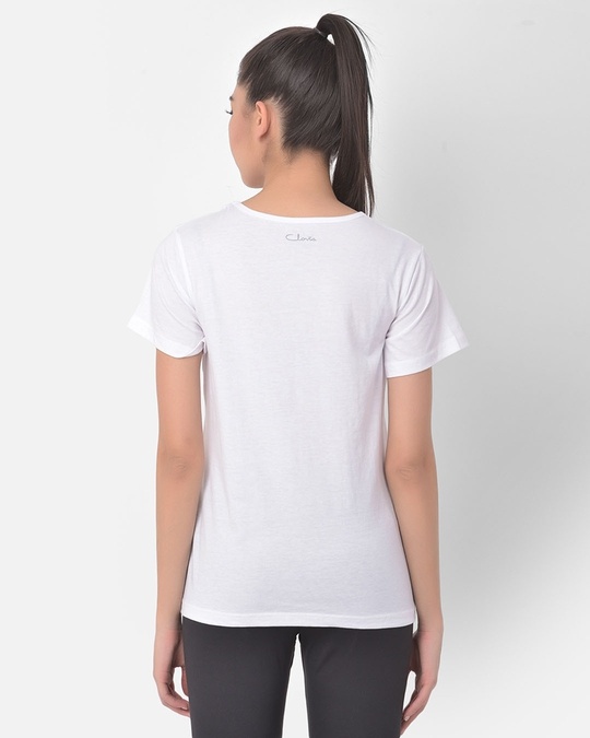 Shop Comfort Fit Active Text Print T Shirt In White-Back