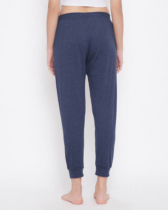 Shop Cotton Pack Of 2 Chic Basic Cuffed Pyjama   Grey & Blue-Back