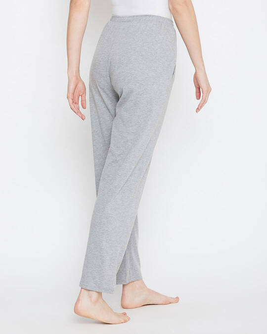 Shop Cotton Pack Of 2 Chic Basic Pyjama Pants With Pocket   Green & Grey-Back