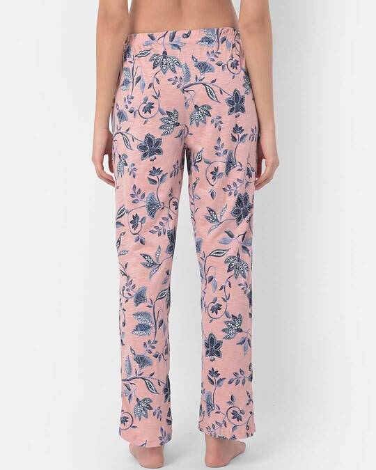 Shop Cotton Pack Of 2 Floral Print Pyjama Pants   Blue & Pink-Full