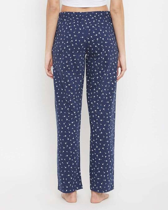 Shop Cotton Pack Of 2 Floral Print Pyjama Pants   Blue & Pink-Back