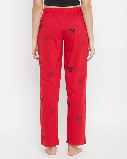 Shop Cotton Pack Of 2 Print Me Pretty Pyjama Pants   Red & Pink-Back