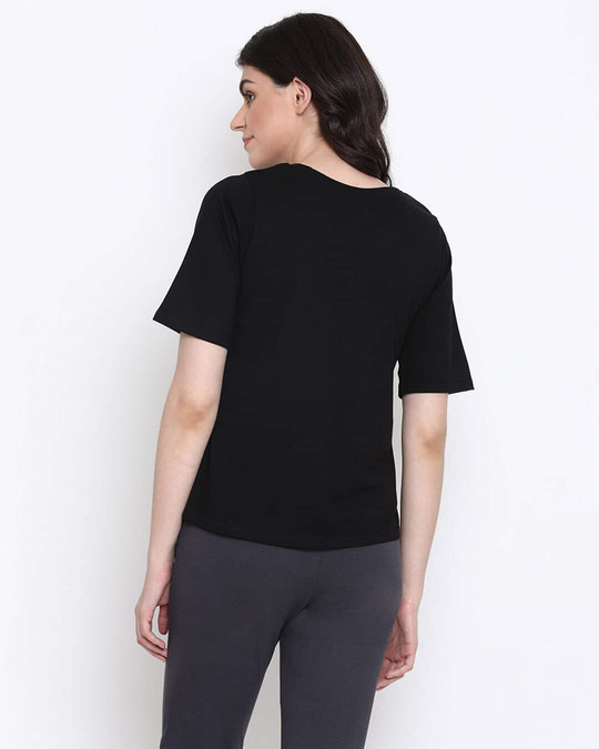 Shop Cotton Rich Sleep T-Shirt in Black-Back