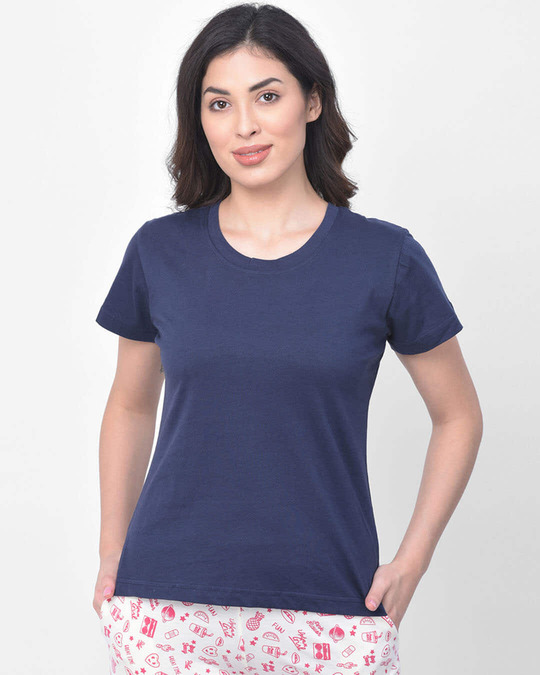Shop Cotton Rich Sleep T-Shirt in Blue-Front