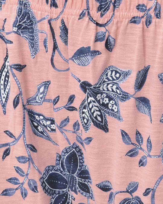Shop Floral Print Pyjama In Baby Pink  Cotton