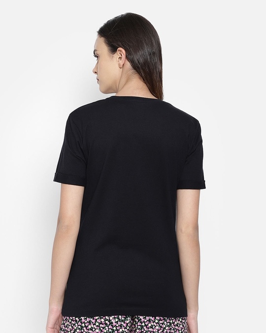 Shop Graphic & Text Print Sleep T Shirt In Black   Cotton-Back