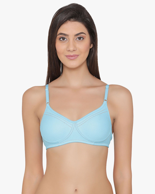 Buy Non-Padded Wirefree Denim Look T-Shirt Bra in Blue Online