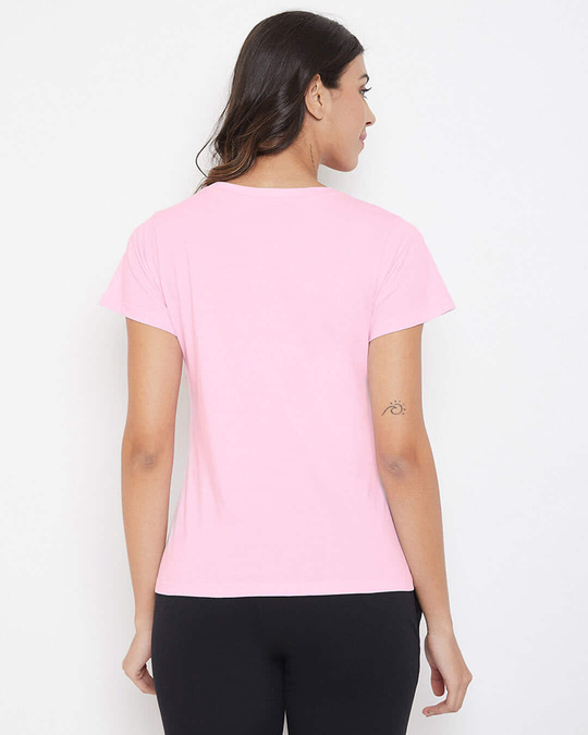 Shop Pineapple Print Top In Baby Pink 100% Cotton-Back
