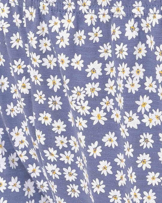 Shop Pretty Florals Pyjama In Powder Blue   Cotton-Full