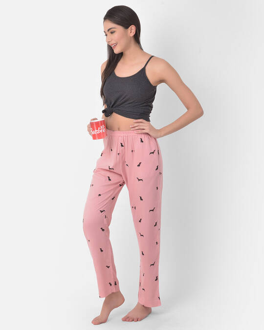 Shop Rayon Pack Of 2 Printed Pyjama Pants   Pink & Yellow