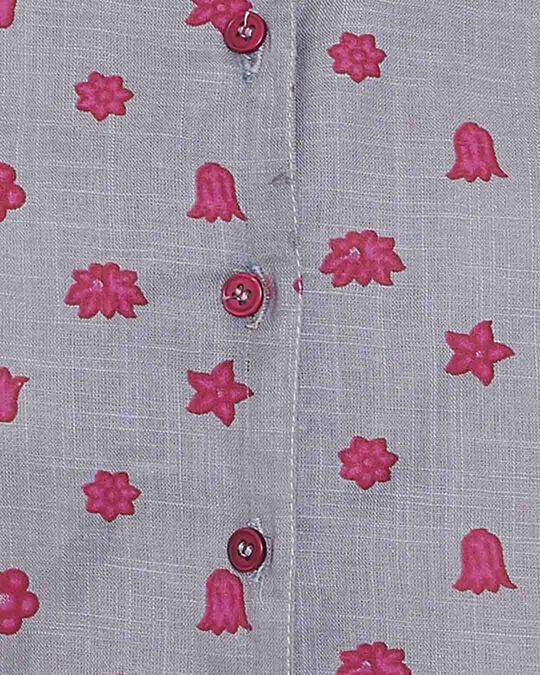 Shop Star Print Button Me Up Shirt & Pyjama Set-Full