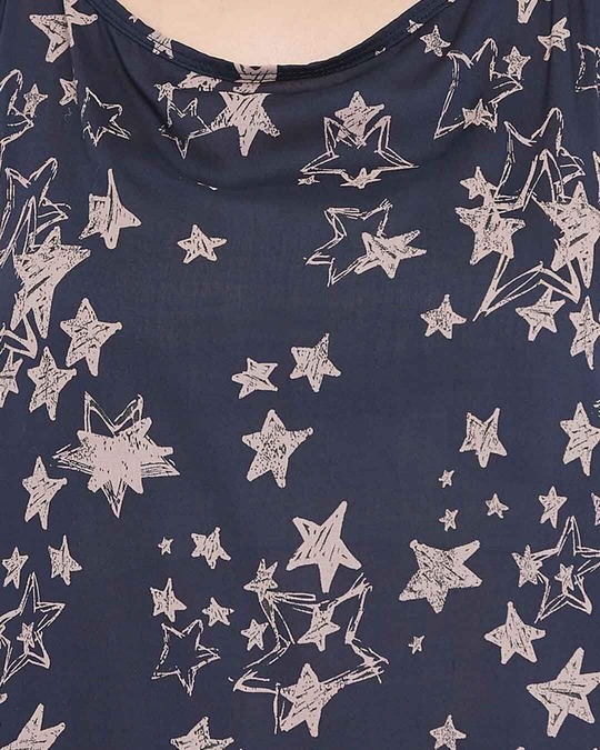 Shop Star Print Cami Top & Shorts In Navy-Full