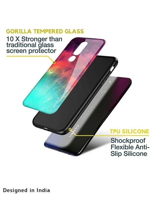 Shop Colorful Aura Printed Premium Glass Cover for OPPO F21 Pro 5G (Shockproof, Light Weight)-Design