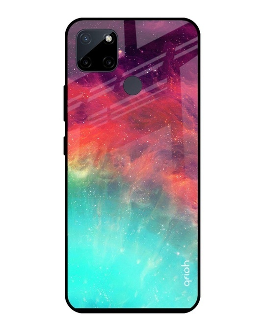 Shop Colorful Aura Printed Premium Glass Cover for Realme C21Y (Shockproof, Light Weight)-Front
