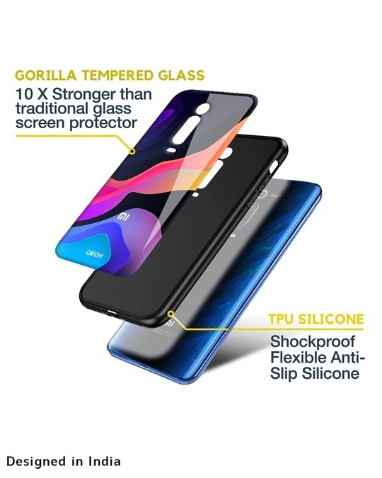 Shop Colorful Fluid Printed Premium Glass Cover for Mi 11i HyperCharge (Shockproof, Light Weight)-Design