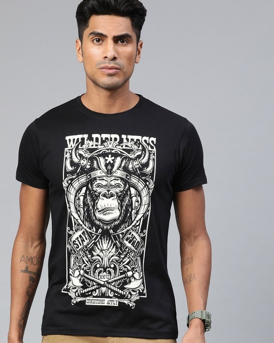Shop Black Graphic T Shirt-Front