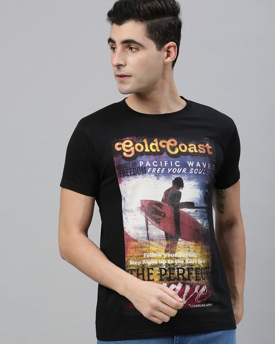 Shop Black Graphic T Shirt-Front