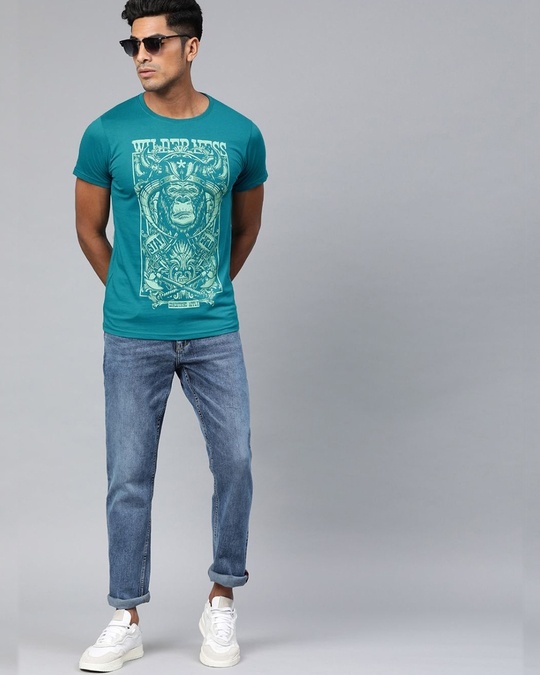 Shop Blue Graphic T Shirt
