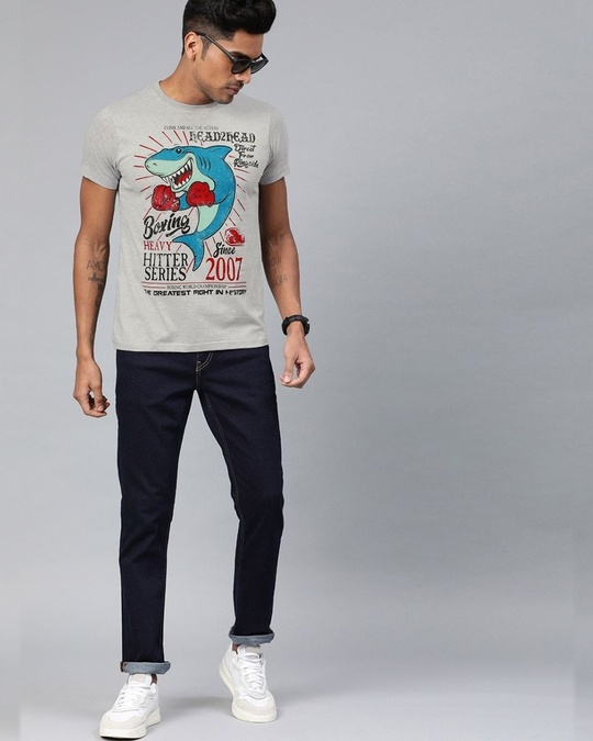 Shop Grey Graphic T Shirt