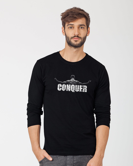 Shop Conquer The World Full Sleeve T-Shirt-Front