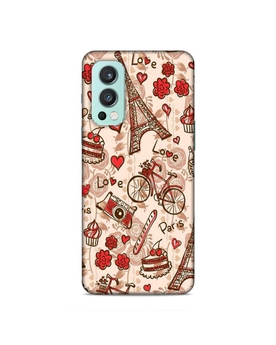 Shop Beige Premium Love Paris Eiffel Tower Printed Mobile Cover For (Oneplus Nord)-Front
