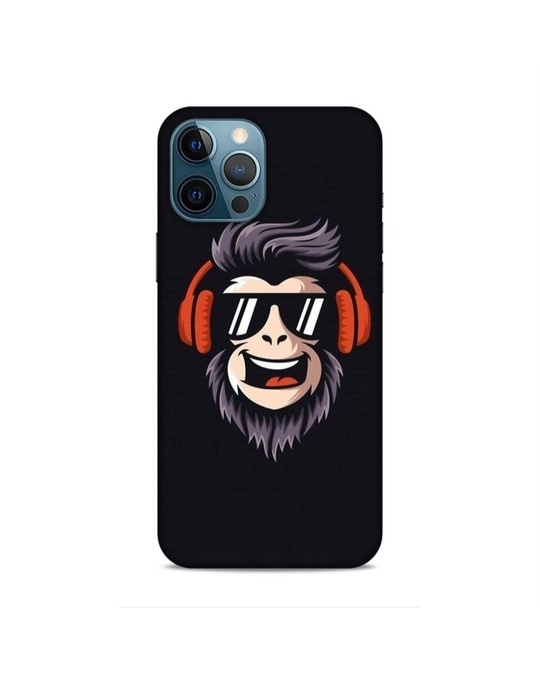 Shop Black Stylish Monkey With Goggle Printed Mobile Cover For (Apple Iphone 12promax)-Front