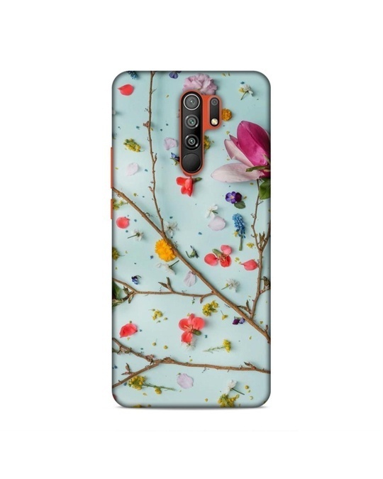 Shop Green Premium Flowers With Strainds 3d Printed Hard Back Case For (Xiaomi Pocom2)-Front
