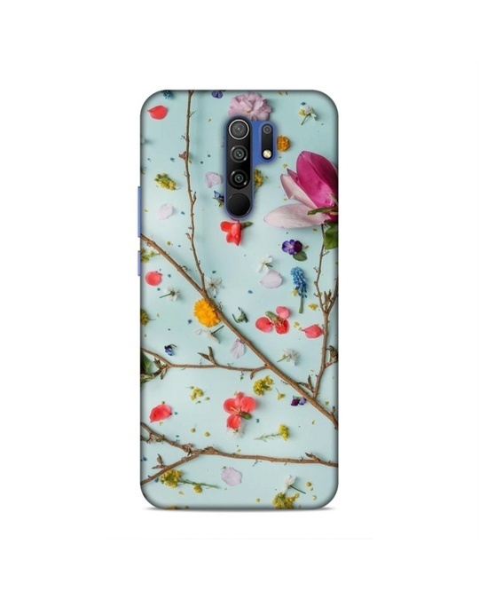 Shop Green Premium Flowers With Strainds 3d Printed Hard Back Case For (Xiaomi Rmi9)-Front