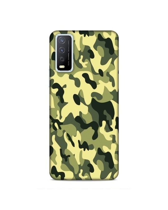 Shop Multicolor Premium Army Camouflage 3d Printed Hard Back Case For (Vivo Y12s)-Front
