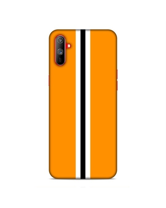 Shop Yellow Premium Stripes 3d Printed Hard Back Case For (Realme C3)-Front