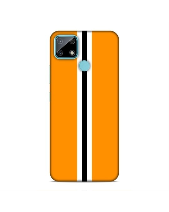 Shop Yellow Premium Stripes 3d Printed Hard Back Case For (Realme Narzo30a)-Front