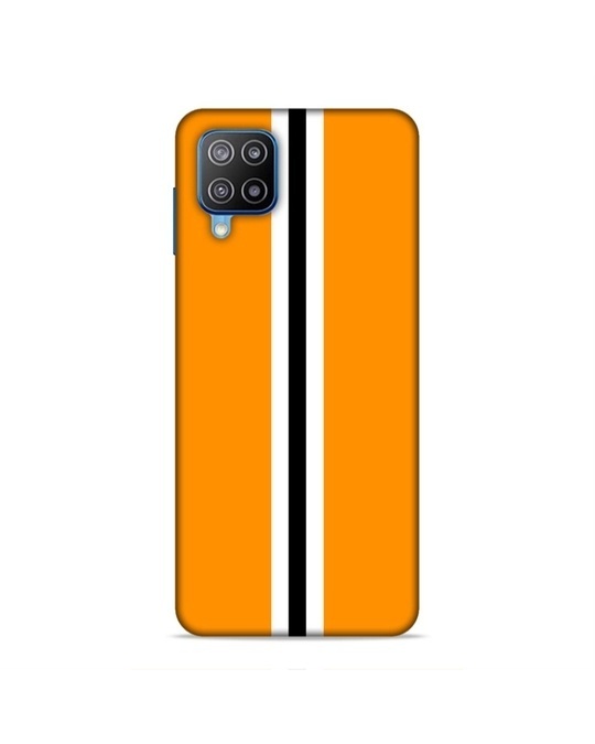 Shop Yellow Premium Stripes 3d Printed Hard Back Case For (Samsung F12)-Front