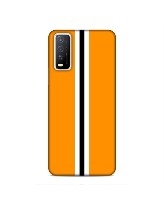 Shop Yellow Premium Stripes 3d Printed Hard Back Case For (Vivo Y12s)-Front