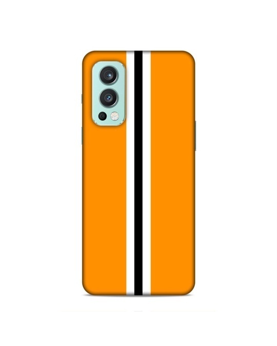 Shop Yellow Premium Yellow White & Black Stripes Printed Mobile Cover For (Oneplus Nord)-Front