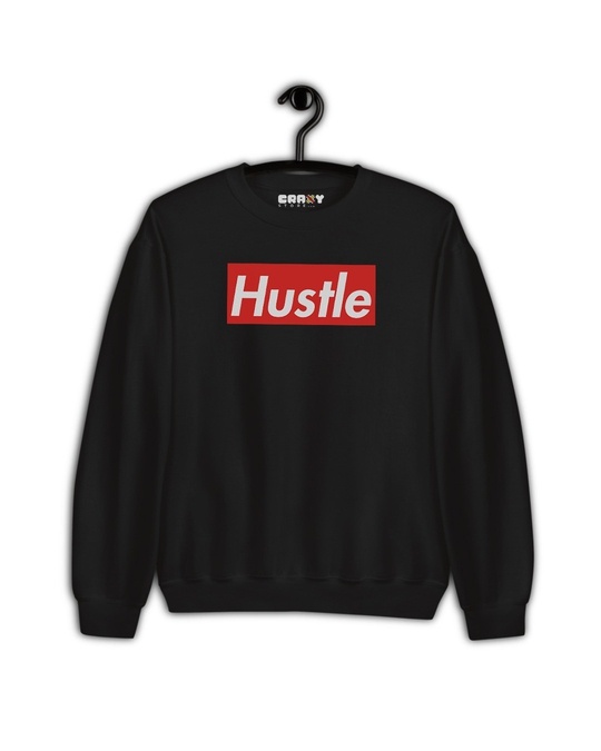 Shop Men's Black Hustle Black Printed Regular Fit Sweatshirt