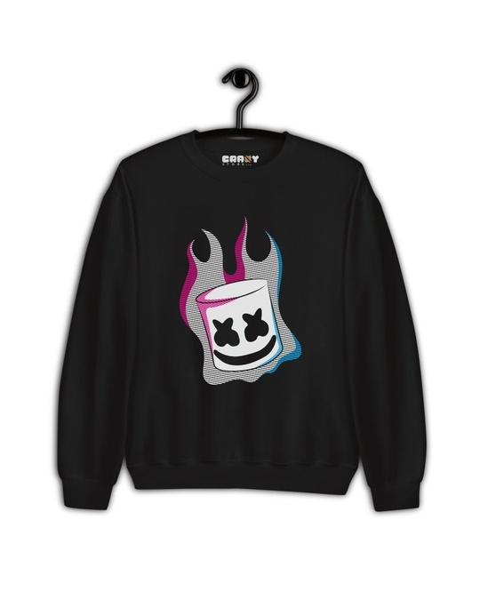 Shop Women's Black Marshmello Printed Regular Fit Sweatshirt