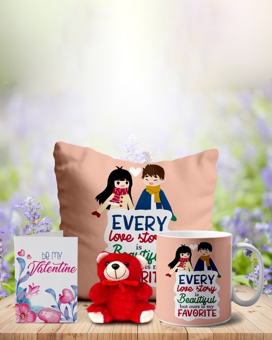 Shop Pink Love Story Valentine Teddy Combo Gift Set-Back