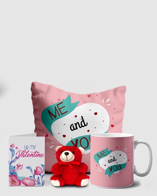 Shop Pink Me And You Valentine Teddy Combo Gift Set-Front