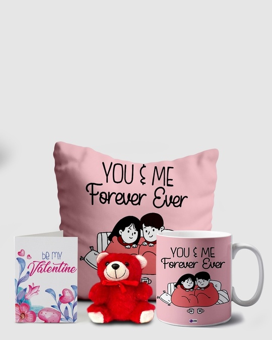 Shop Pink You And Me Forever Valentine Teddy Combo Gift Set-Front