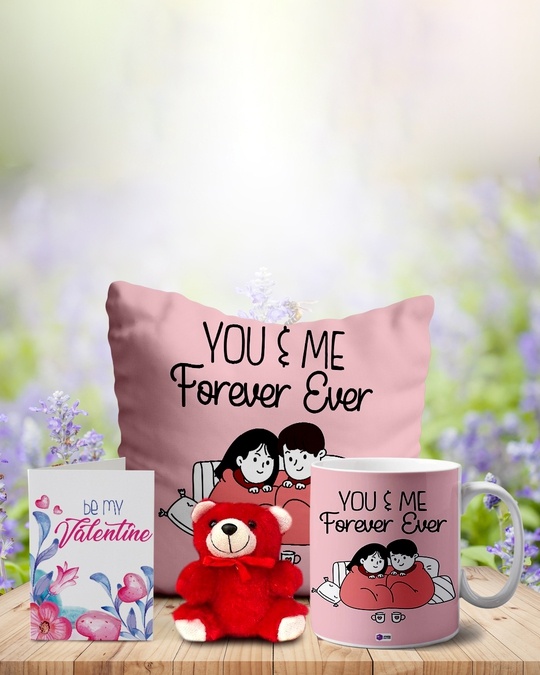 Shop Pink You And Me Forever Valentine Teddy Combo Gift Set-Back
