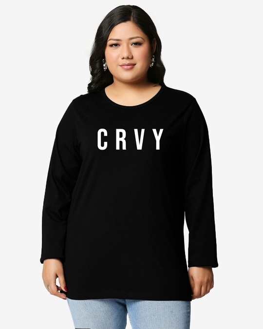 Shop Crvy Boyfriend Printed T-Shirt Plus Size-Front