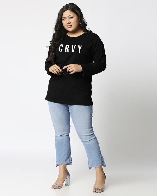 Shop Crvy Boyfriend Printed T-Shirt Plus Size-Full