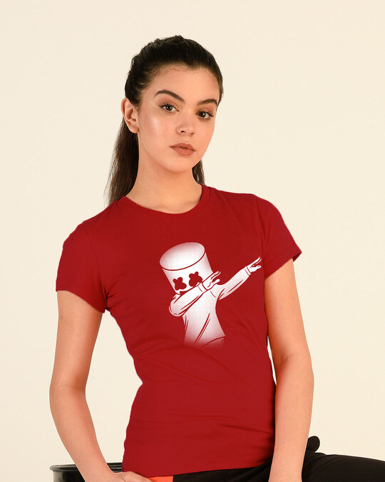 Shop Dab Marshmello Half Sleeve T-Shirt-Front