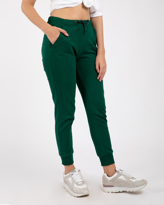 green silk joggers