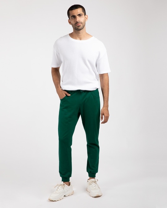 Buy Dark Forest Green Casual Jogger Pants for Men green Online at Bewakoof
