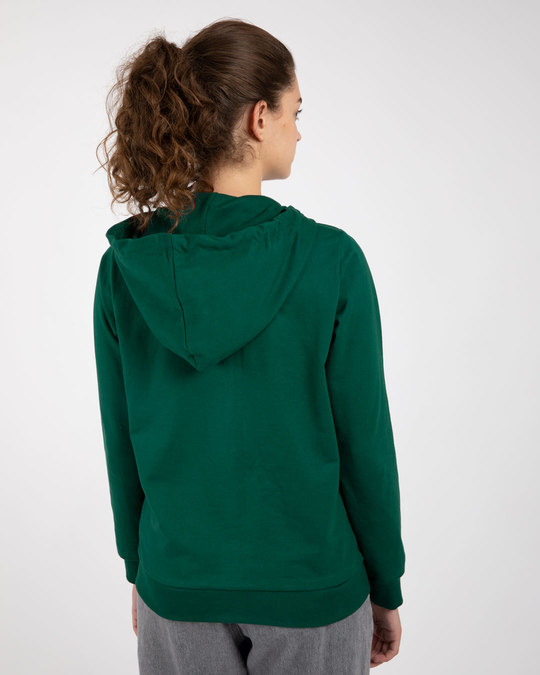 Buy Dark Forest Green Fleece Zipper Hoodies for Women green Online at